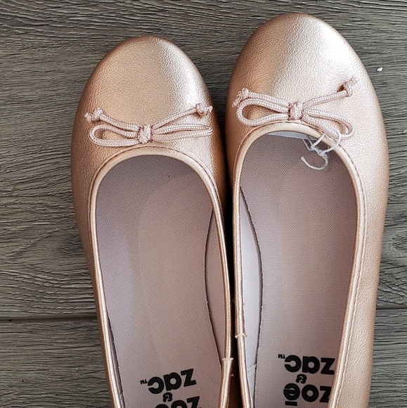 ZoeZac Fae Girls Ballet Style Flat Shoes Rose Gold - Picture 4 of 5